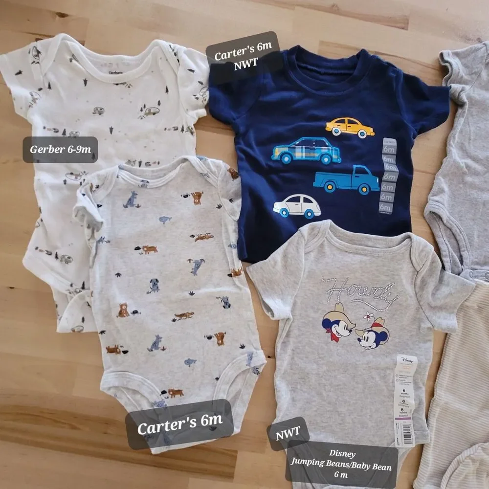 Baby Boy Clothing Lot 3m 3-6m Carter's NEW Spring Summer One Piece Pajamas Blue